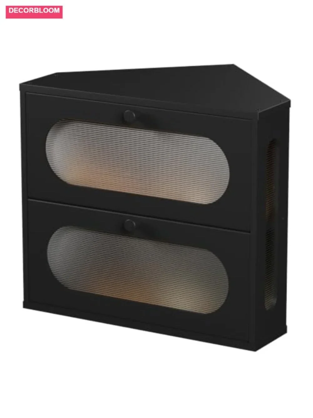 Bamboo Corner Bread Box with Acrylic Door, Large Dual-Tier Kitchen Storage